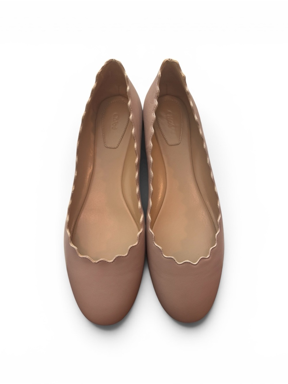 Chloè Lauren Scalloped Women's Ballet Flats size 38 - Picture 2 of 6